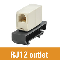 Mounting rail outlet RJ12